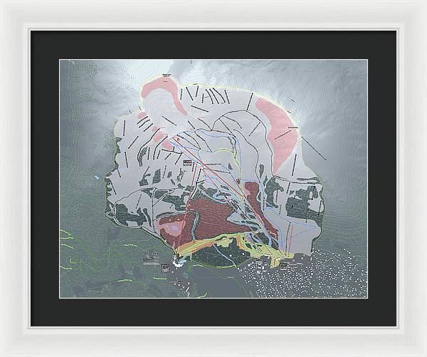 Alyeska Ski Trail Map - Framed Print - Powderaddicts