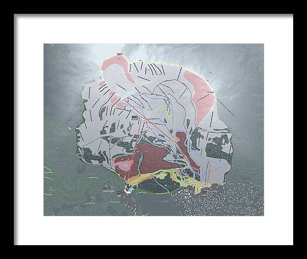 Alyeska Ski Trail Map - Framed Print - Powderaddicts