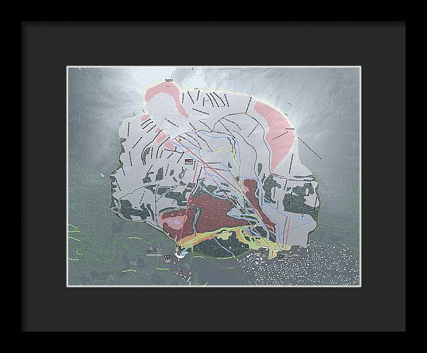 Alyeska Ski Trail Map - Framed Print - Powderaddicts