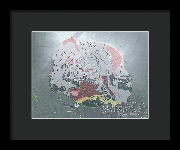 Alyeska Ski Trail Map - Framed Print - Powderaddicts