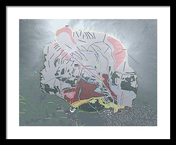 Alyeska Ski Trail Map - Framed Print - Powderaddicts