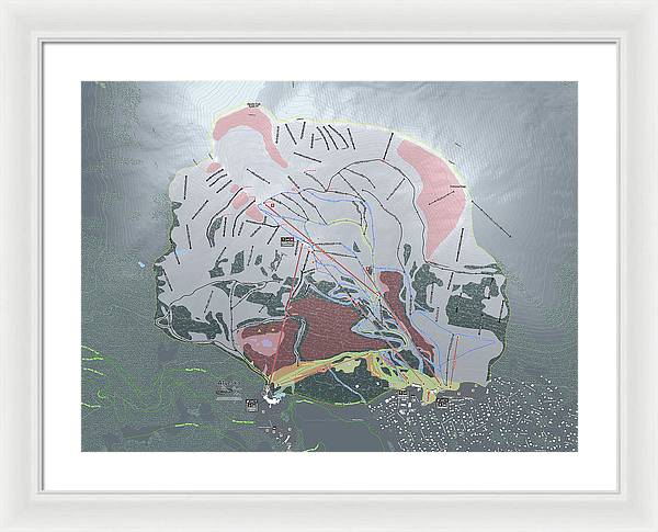 Alyeska Ski Trail Map - Framed Print - Powderaddicts