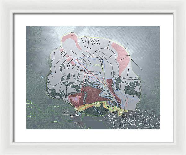 Alyeska Ski Trail Map - Framed Print - Powderaddicts