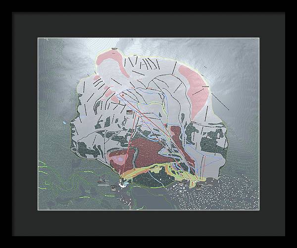 Alyeska Ski Trail Map - Framed Print - Powderaddicts