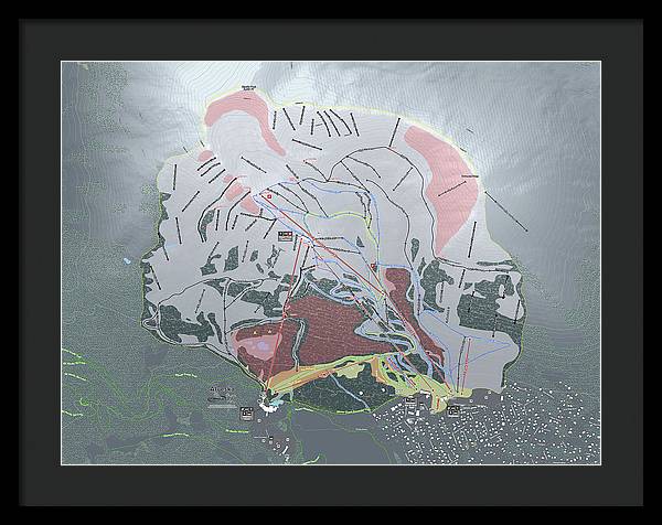 Alyeska Ski Trail Map - Framed Print - Powderaddicts