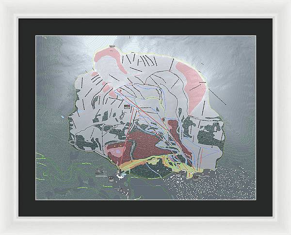 Alyeska Ski Trail Map - Framed Print - Powderaddicts