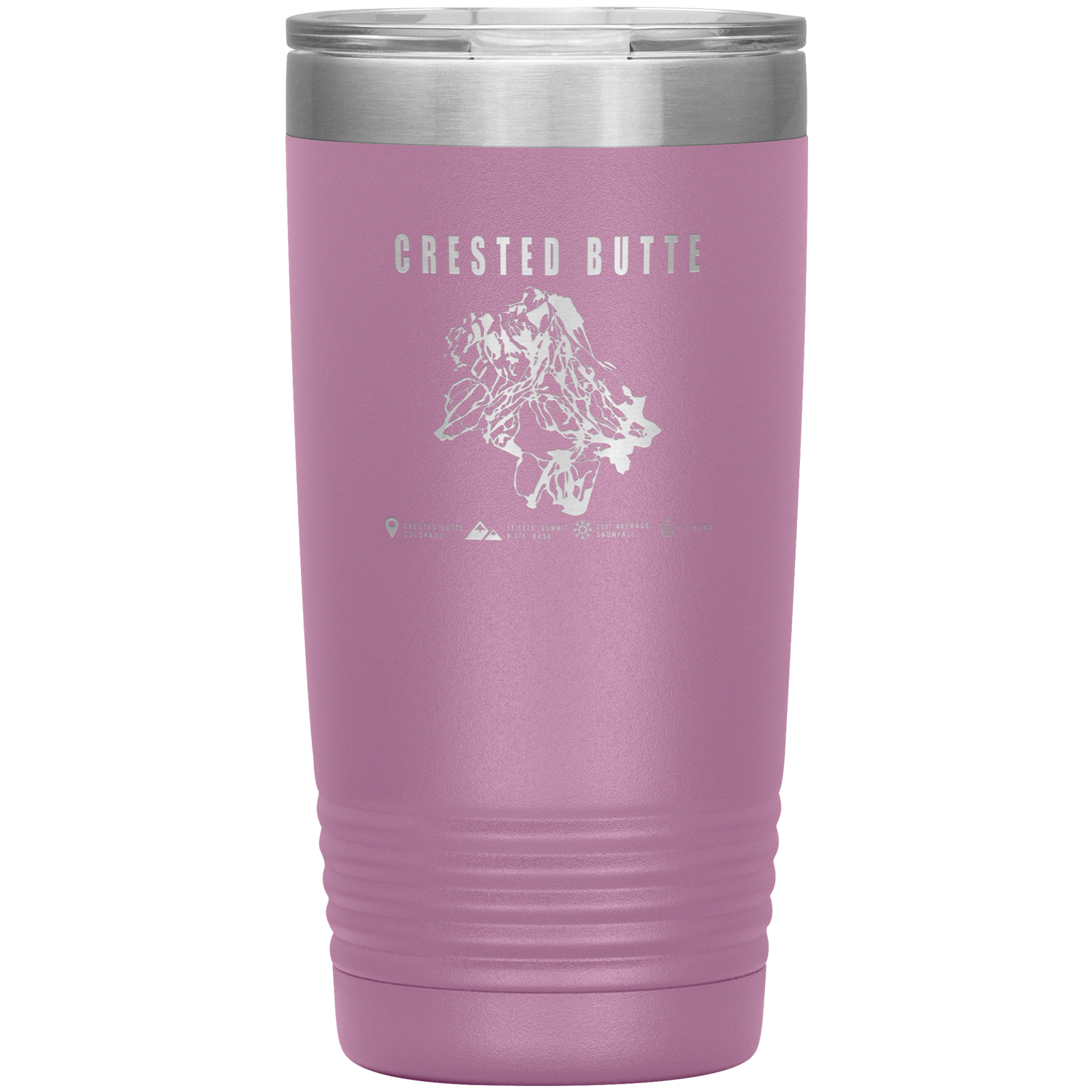 Crested Butte Colorado Ski Trail Map 20oz Tumbler - Powderaddicts