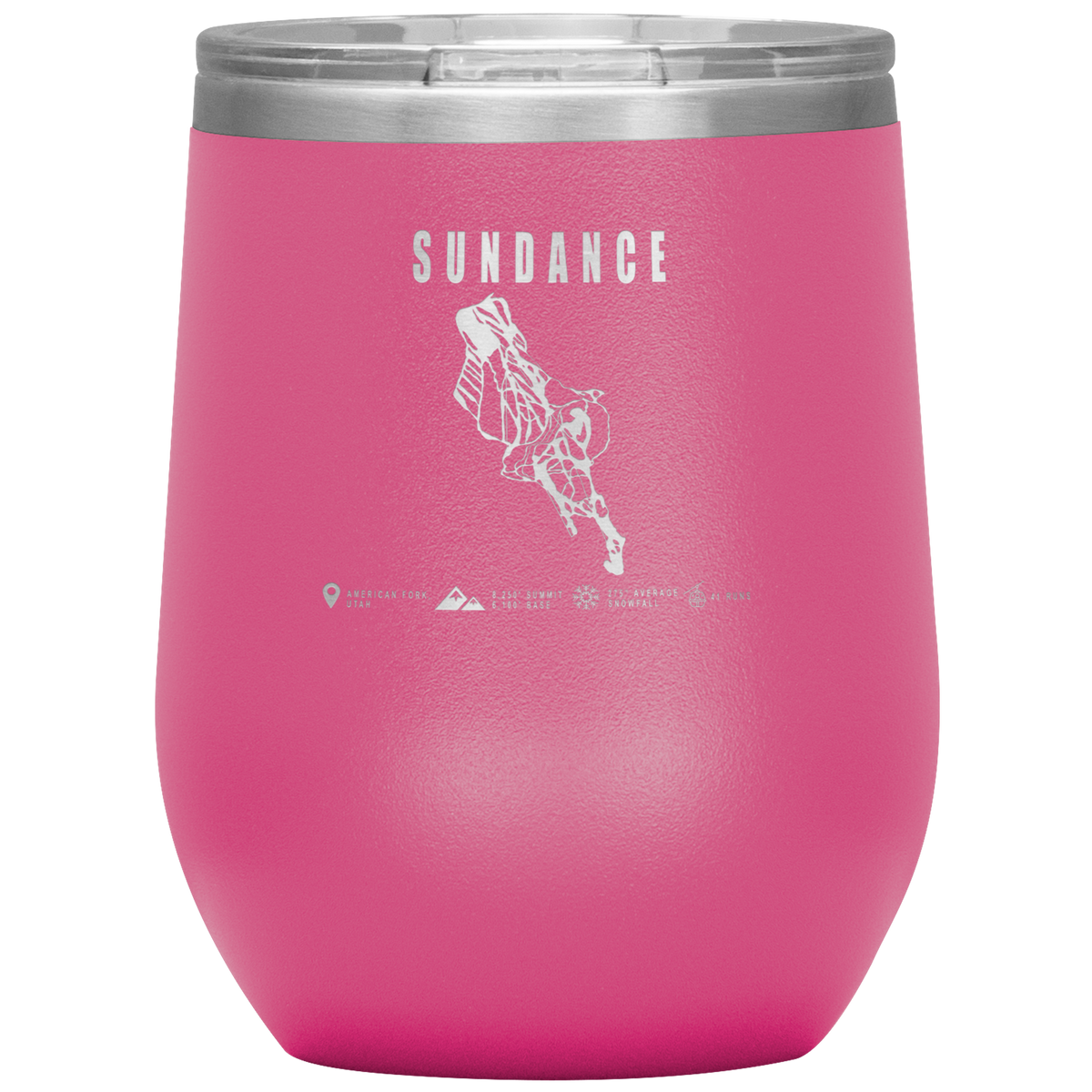 Sundance,Utah Ski Trail Map Wine 12oz Tumbler - Powderaddicts