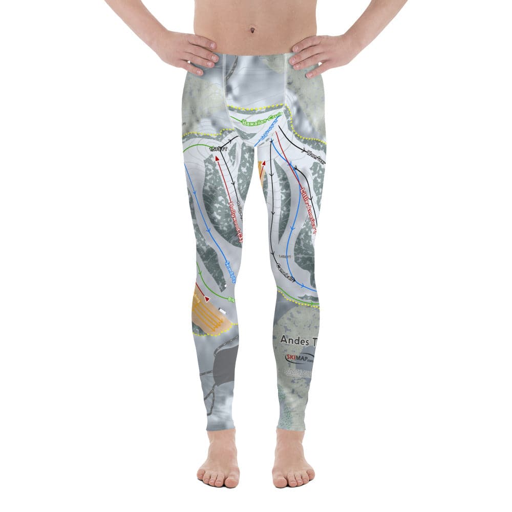Andes Tower, Minnesota Ski Trail Map Men's Base Layer Bottom - Powderaddicts