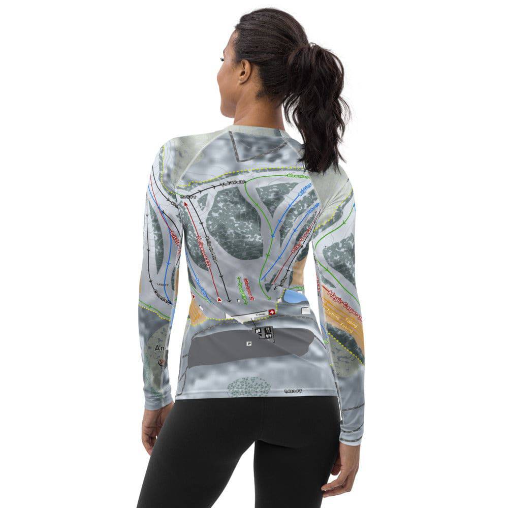 Andes Tower, Minnesota Ski Trail Map Women's Base Layer Top - Powderaddicts