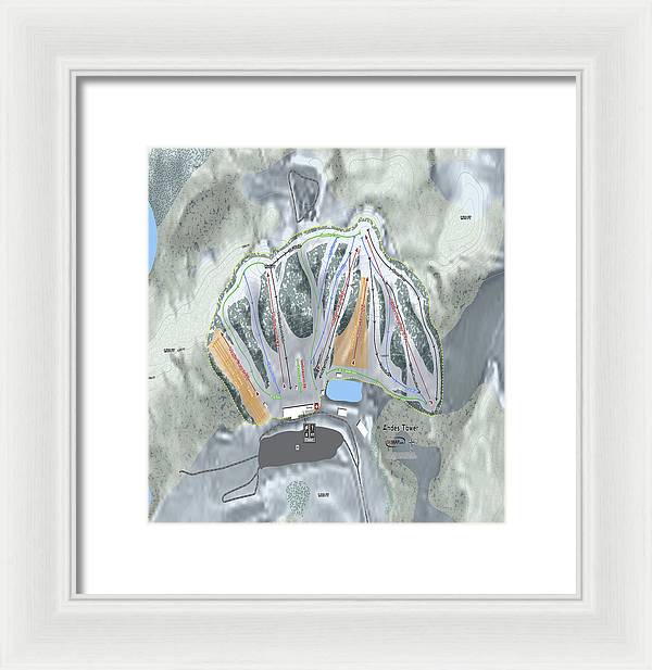 Andes Tower Ski Trail Map - Framed Print - Powderaddicts