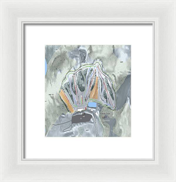 Andes Tower Ski Trail Map - Framed Print - Powderaddicts