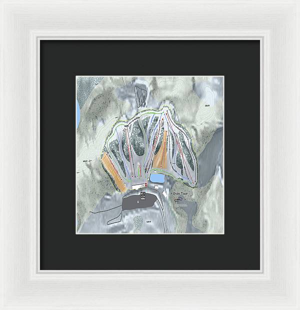 Andes Tower Ski Trail Map - Framed Print - Powderaddicts