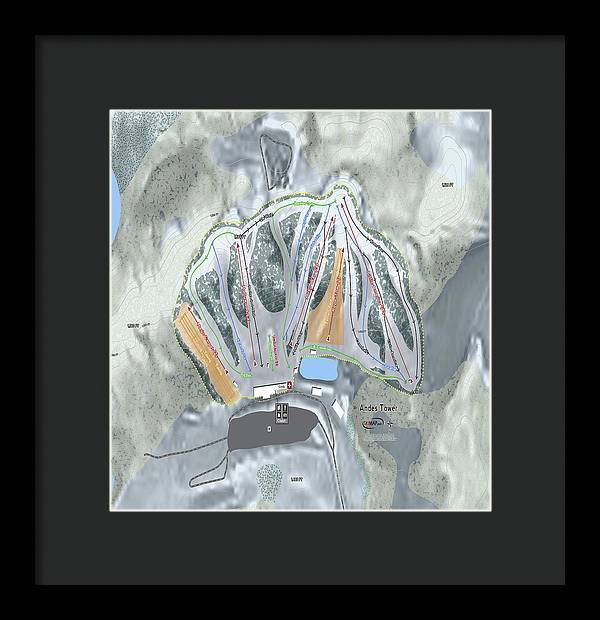 Andes Tower Ski Trail Map - Framed Print - Powderaddicts