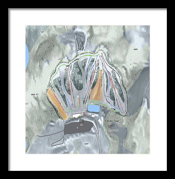 Andes Tower Ski Trail Map - Framed Print - Powderaddicts