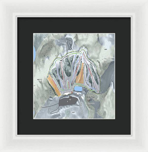 Andes Tower Ski Trail Map - Framed Print - Powderaddicts