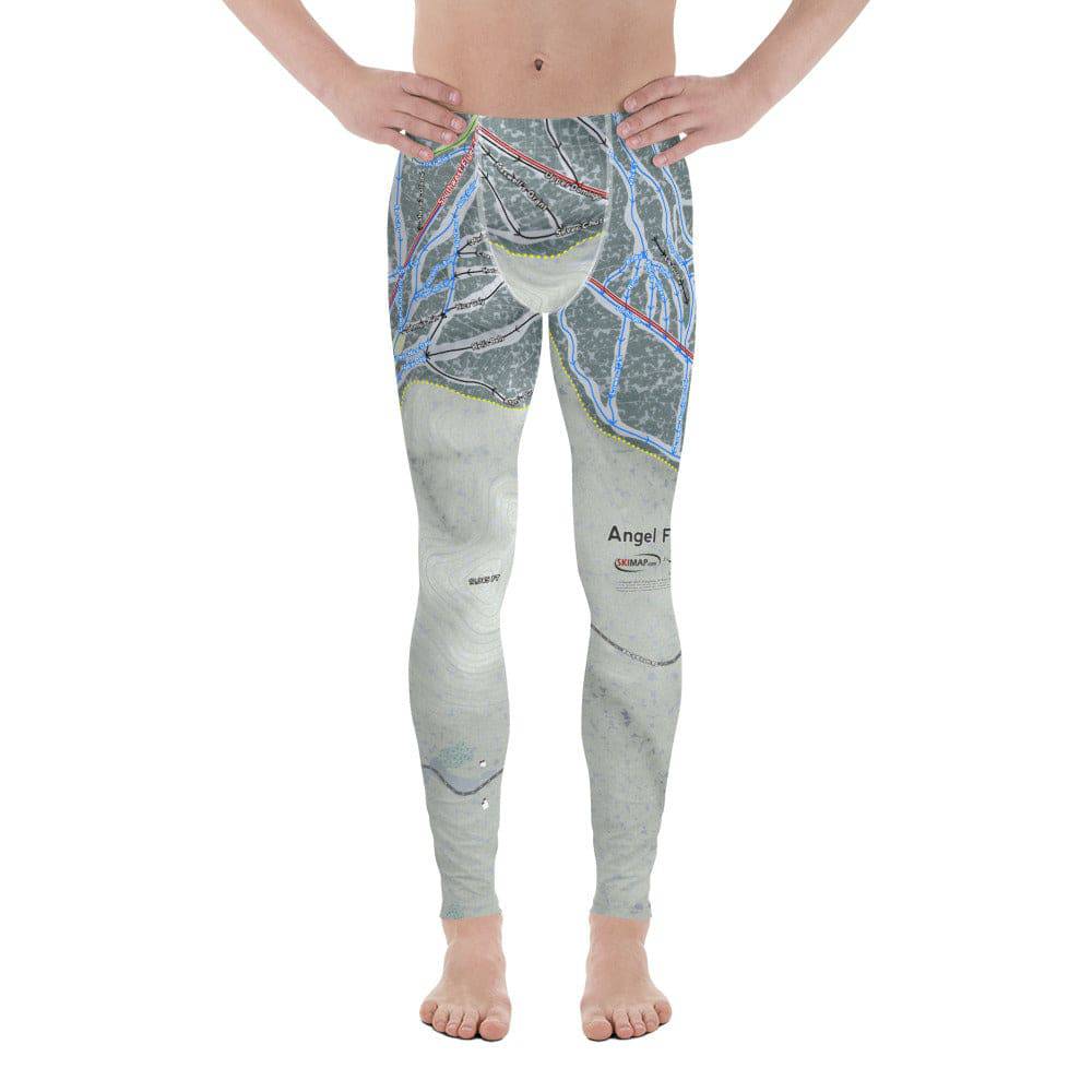 Angel Fire, New Mexico Ski Trail Map Men's Base Layer Bottom - Powderaddicts