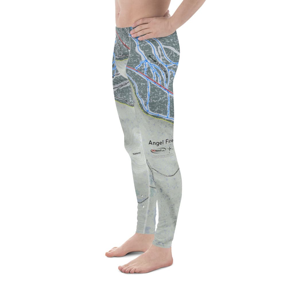 Angel Fire, New Mexico Ski Trail Map Men's Base Layer Bottom - Powderaddicts