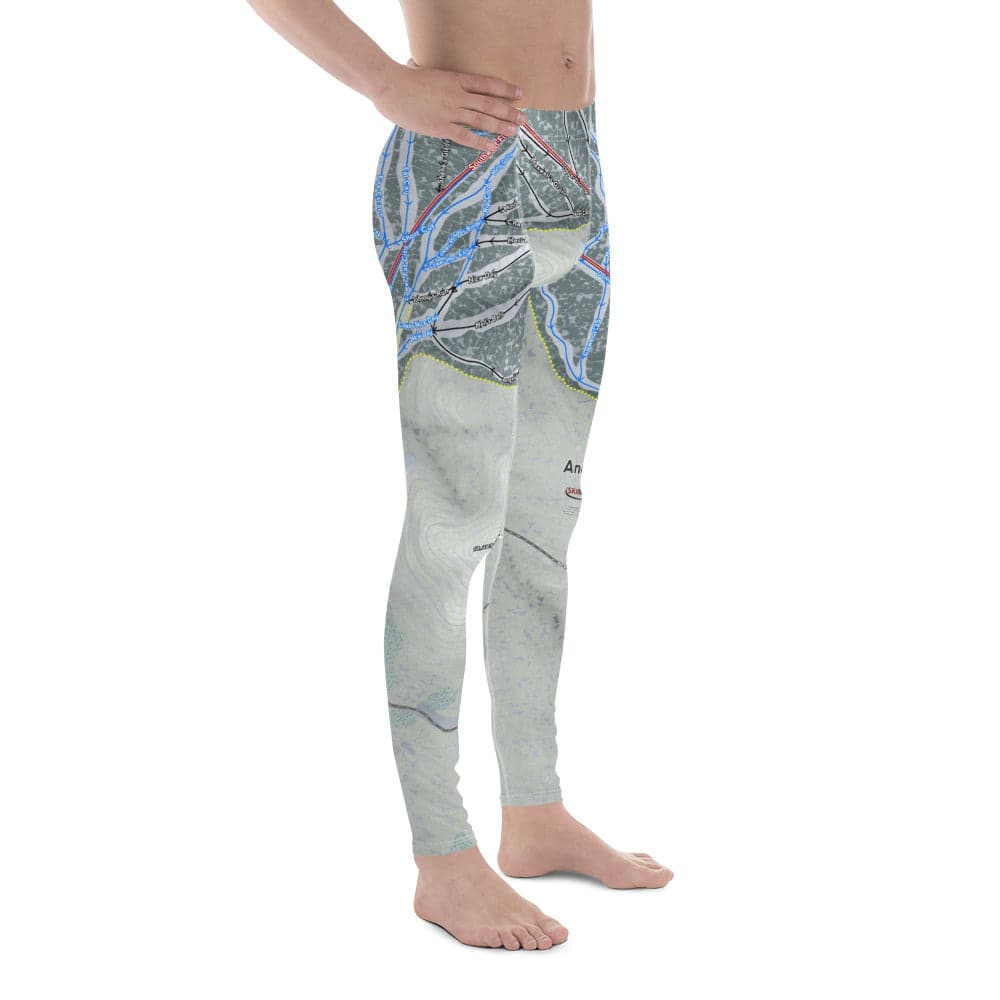 Angel Fire, New Mexico Ski Trail Map Men's Base Layer Bottom - Powderaddicts