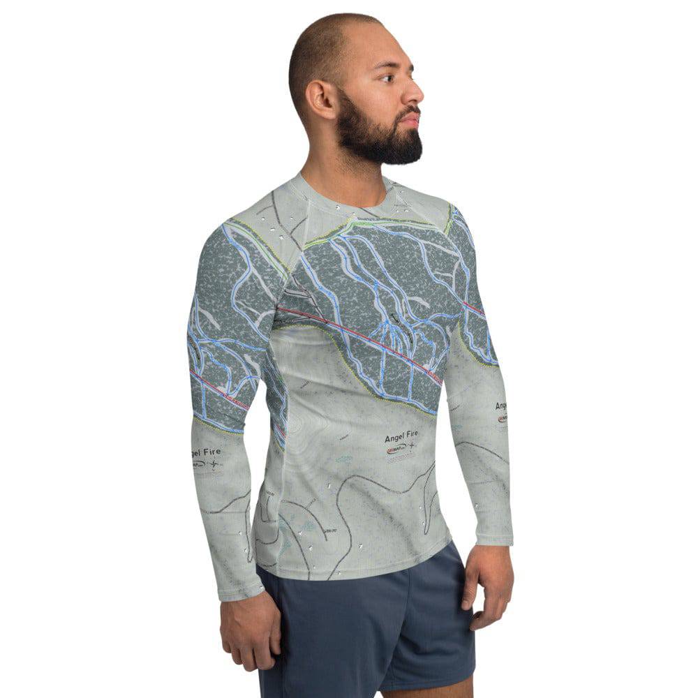 Angel Fire, New Mexico Ski Trail Map Men's Base Layer Top - Powderaddicts