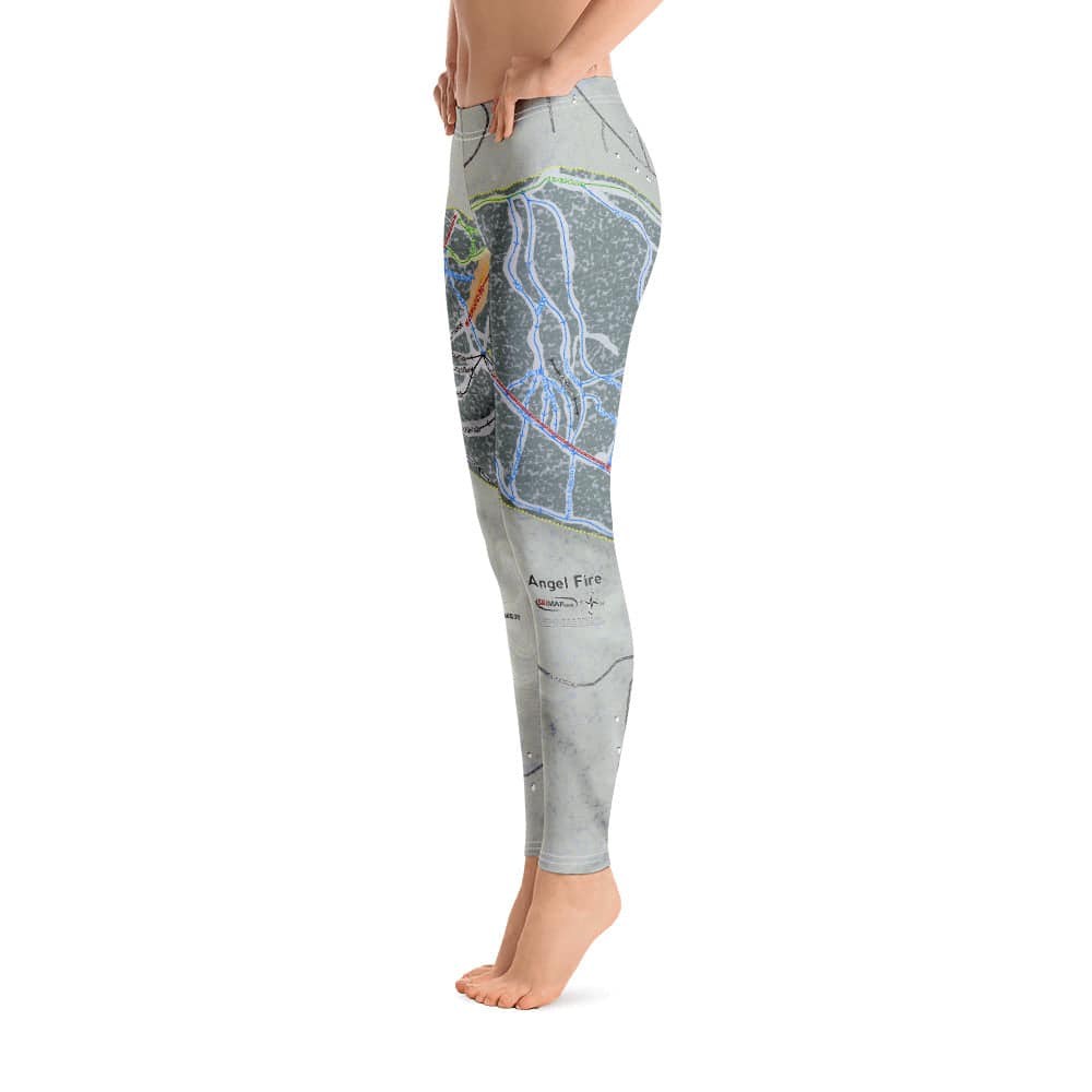 Angel Fire, New Mexico Ski Trail Map Women's Base Layer Bottom - Powderaddicts