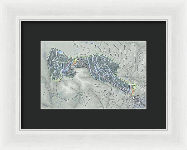 Angel Fire Ski Trail Map - Framed Print - Powderaddicts