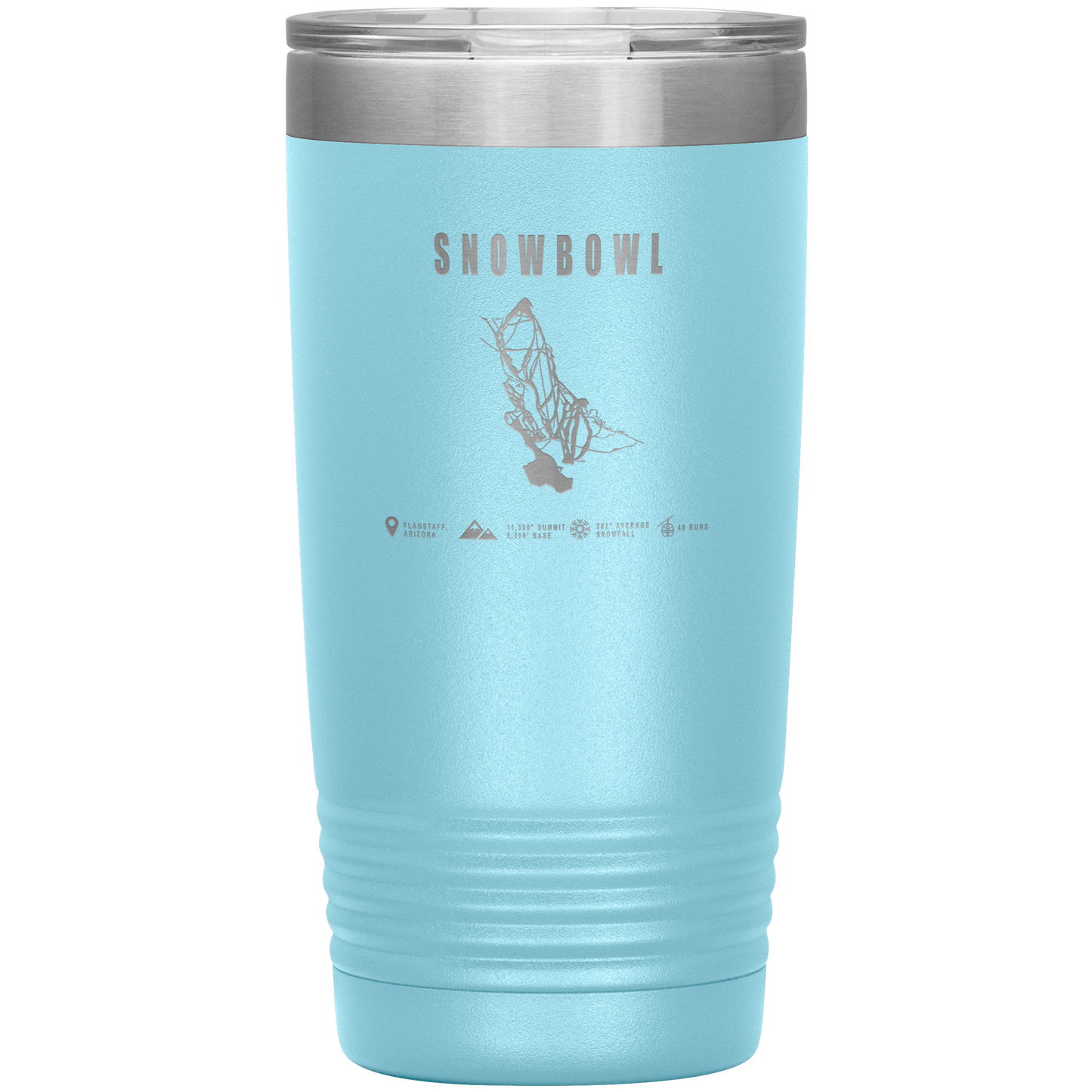 Snowbowl, Arizona Ski Trail Map 20oz Tumbler - Powderaddicts