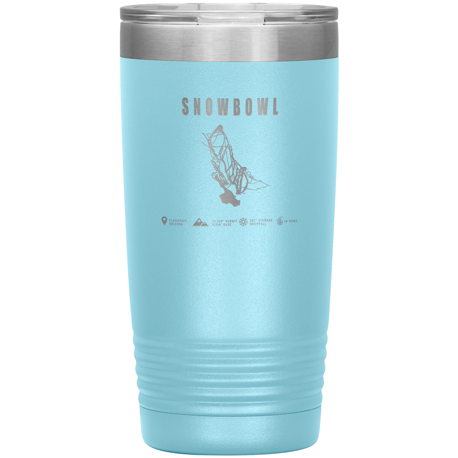 Snowbowl, Arizona Ski Trail Map 20oz Tumbler - Powderaddicts