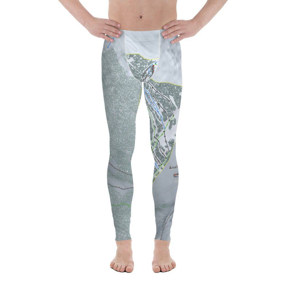 Antelope Butte, Wyoming Ski Trail Map Men's Base Layer Bottom - Powderaddicts