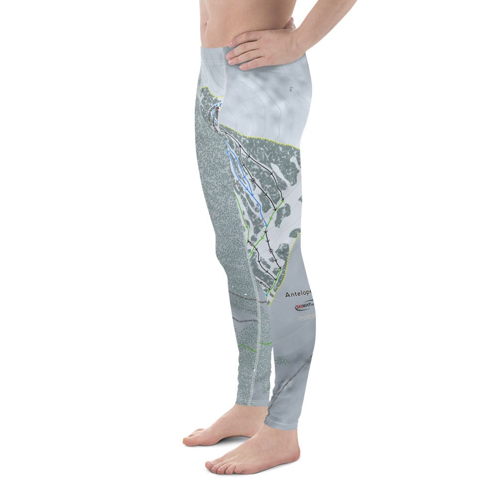 Antelope Butte, Wyoming Ski Trail Map Men's Base Layer Bottom - Powderaddicts