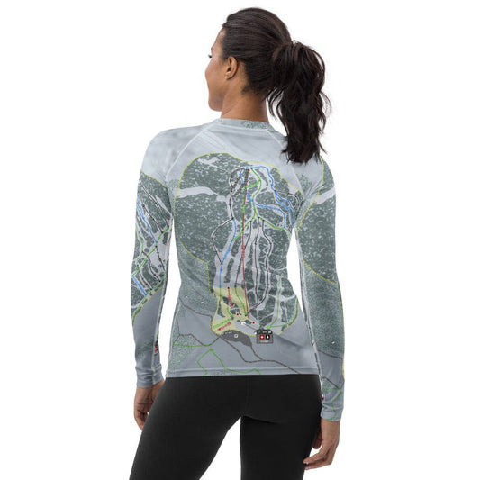 Antelope Butte, Wyoming Ski Trail Map Women's Base Layer Top - Powderaddicts