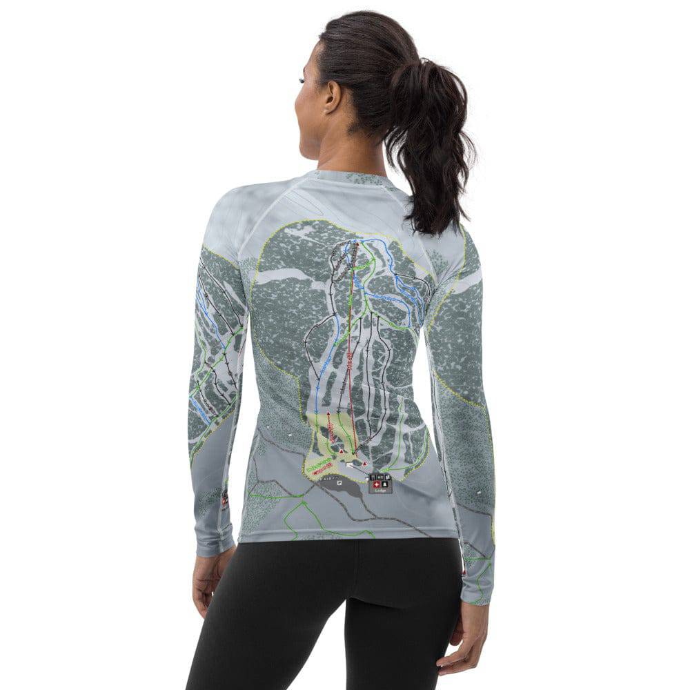 Antelope Butte, Wyoming Ski Trail Map Women's Base Layer Top - Powderaddicts