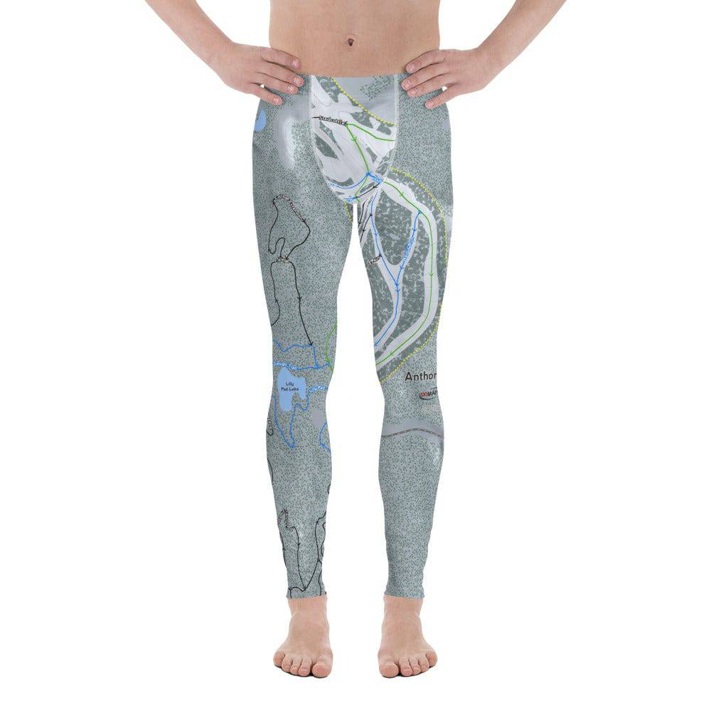 Anthony Lakes, Oregon Ski Trail Map Men's Base Layer Bottom - Powderaddicts