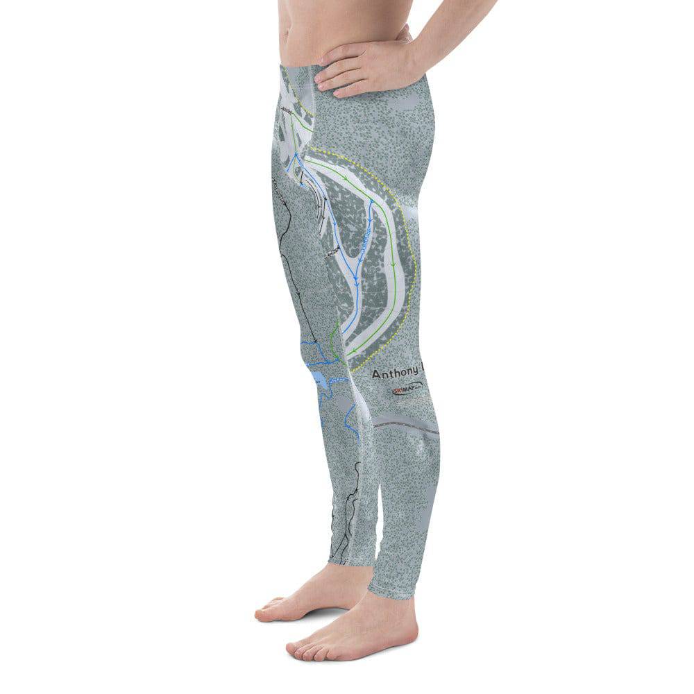 Anthony Lakes, Oregon Ski Trail Map Men's Base Layer Bottom - Powderaddicts