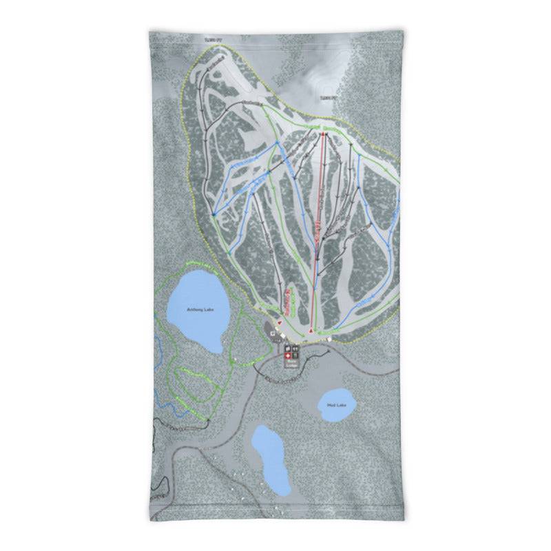 Anthony Lakes, Oregon Ski Trail Map Printed Neck Gaiter - Powderaddicts