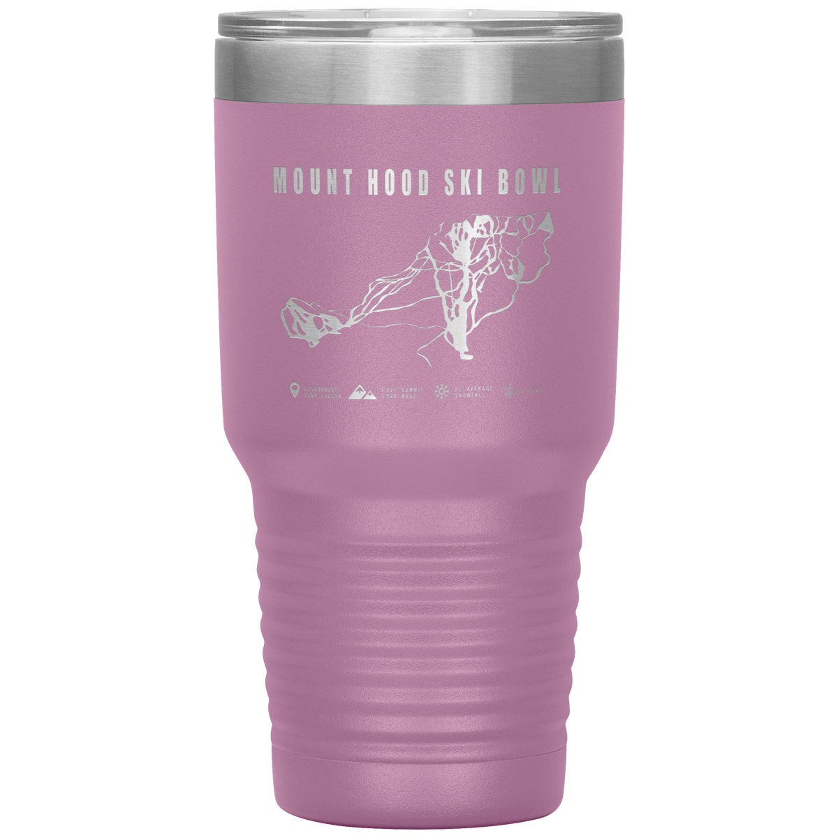 Mount Hood Ski Bowl, Oregon Ski Trail Map 30oz Tumbler - Powderaddicts
