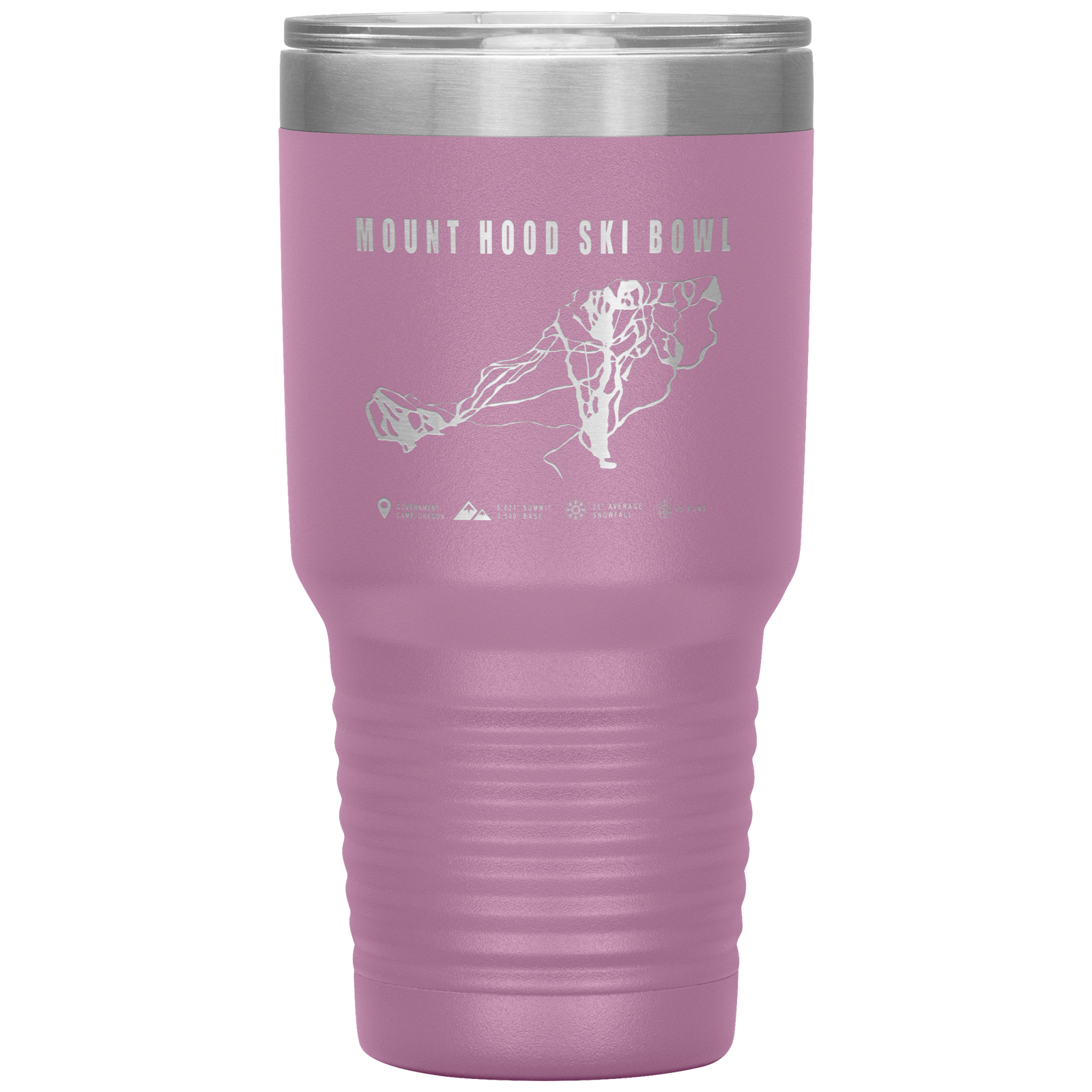 Mount Hood Ski Bowl, Oregon Ski Trail Map 30oz Tumbler - Powderaddicts