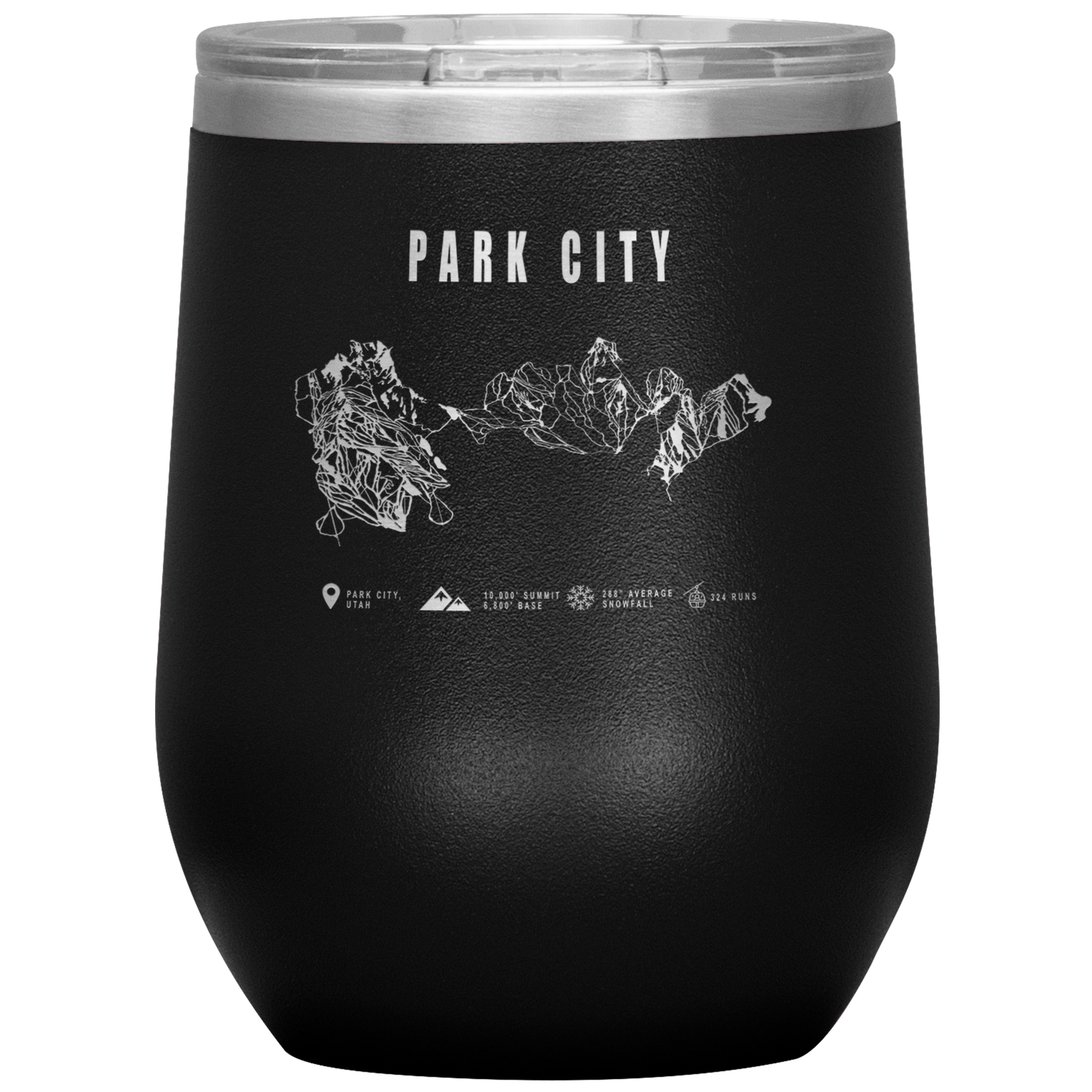 Park city,Utah Ski Trail Map Wine 12oz Tumbler