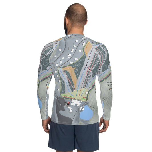 Appalachian Ski Mountain, North Carolina Ski Trail Map Men's Base Layer Top - Powderaddicts