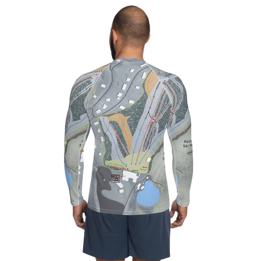 Appalachian Ski Mountain, North Carolina Ski Trail Map Men's Base Layer Top - Powderaddicts