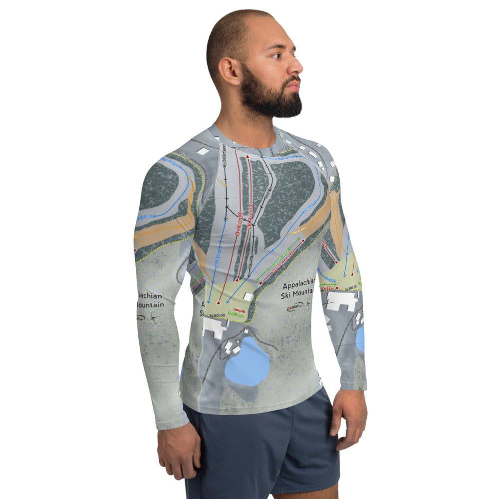 Appalachian Ski Mountain, North Carolina Ski Trail Map Men's Base Layer Top - Powderaddicts