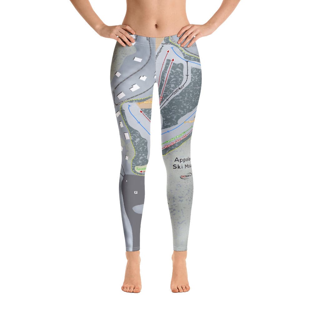 Appalachian Ski Mountain, North Carolina Ski Trail Map Women's Base Layer Bottom - Powderaddicts