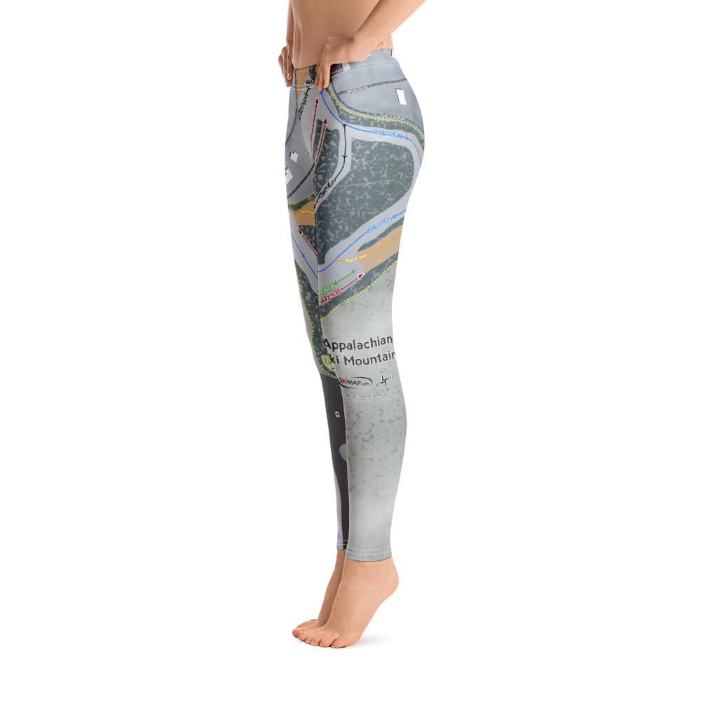 Appalachian Ski Mountain, North Carolina Ski Trail Map Women's Base Layer Bottom - Powderaddicts