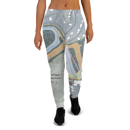 Appalachian Ski Mountain, North Carolina Ski Trail Map Women's Mid-Layer - Powderaddicts