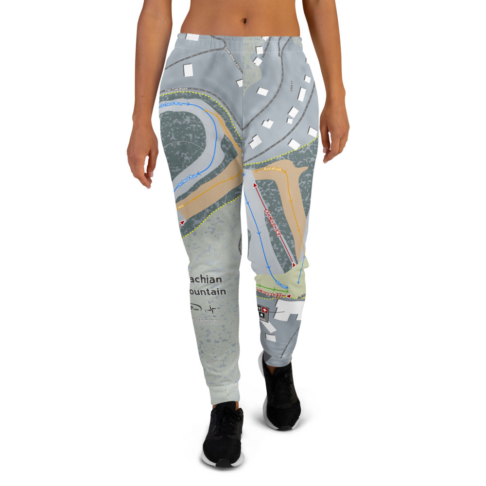 Appalachian Ski Mountain, North Carolina Ski Trail Map Women's Mid-Layer - Powderaddicts
