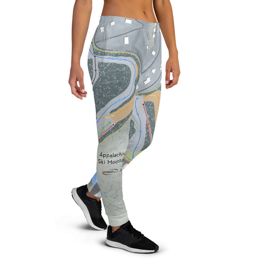 Appalachian Ski Mountain, North Carolina Ski Trail Map Women's Mid-Layer - Powderaddicts