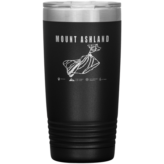 Mount Ashland, Oregon Ski Trail Map 20oz Tumbler - Powderaddicts