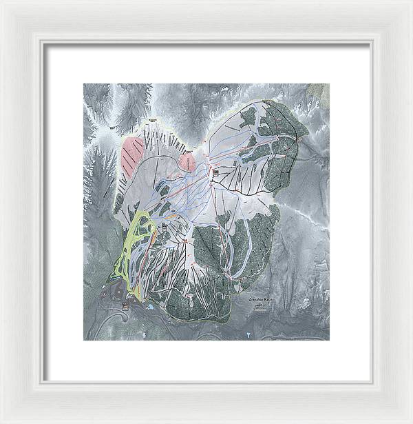 Arapahoe Basin Ski Trail Map  - Framed Print - Powderaddicts
