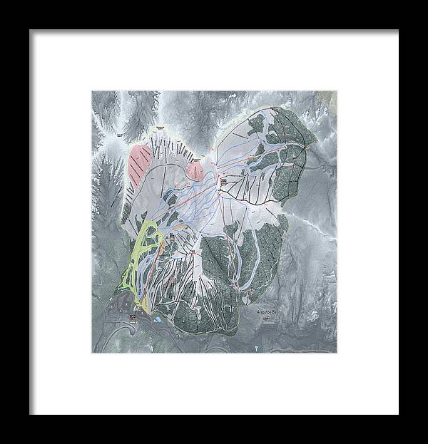 Arapahoe Basin Ski Trail Map  - Framed Print - Powderaddicts
