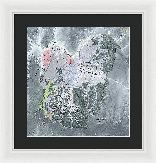 Arapahoe Basin Ski Trail Map  - Framed Print - Powderaddicts